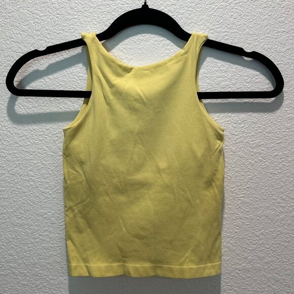 Intimately Free People Tank Top High Neck Racer Back Cami Yellow XS S - Picture 1 of 6